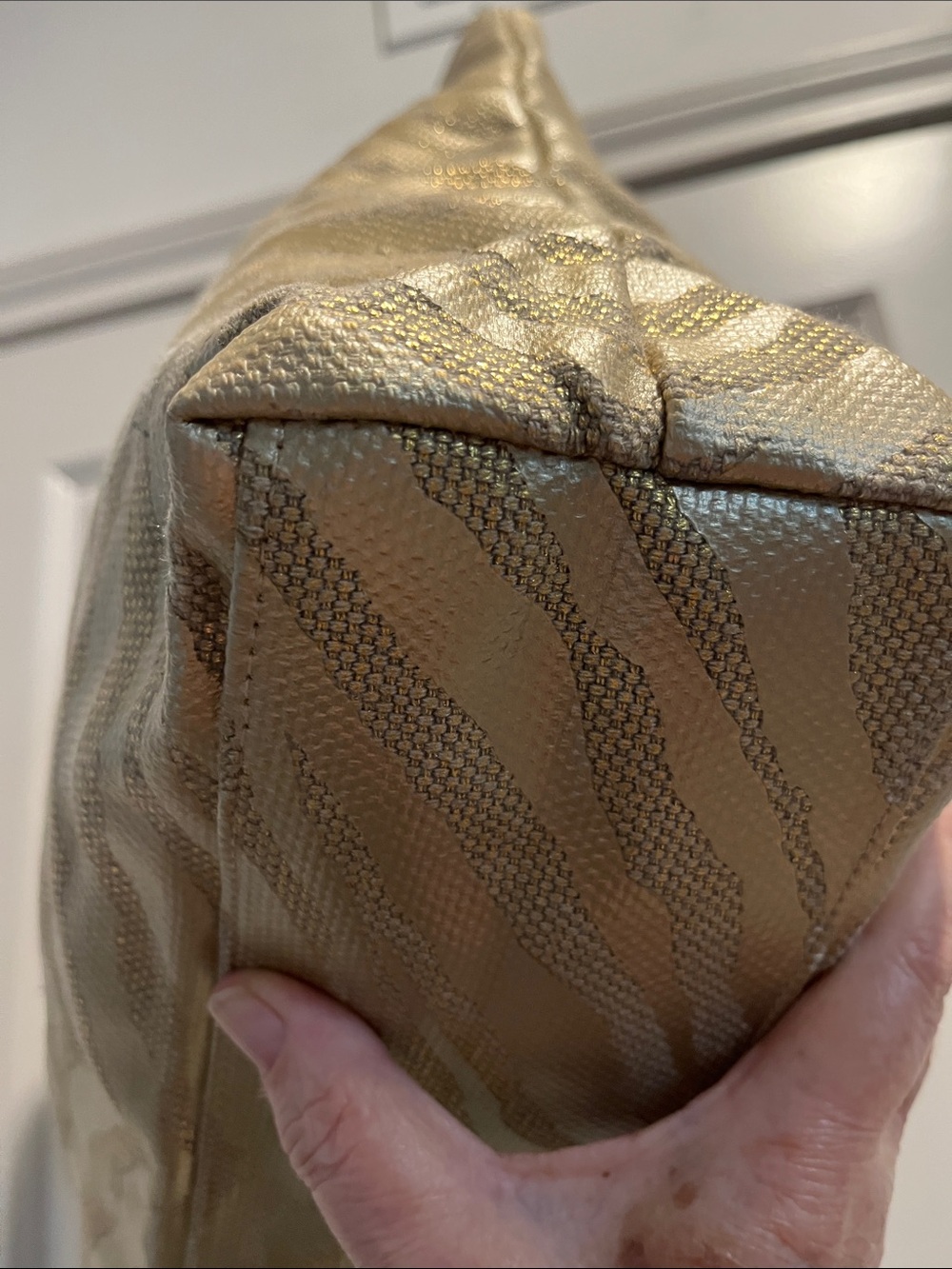 Michael Kors Gold Zebra-Print Tote - Picture 4 of 7